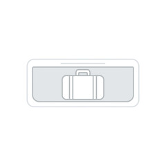 Obraz premium Minimalist travel luggage icon for mobile app interface or website design. Simple graphic representation of a suitcase, ideal for vacation planning or booking platforms