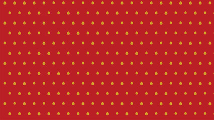 Seamless vector pattern with small golden yellow strawberry seeds on a vibrant red background, ideal for textile, wrapping paper, digital design, and festive holiday themes © awais