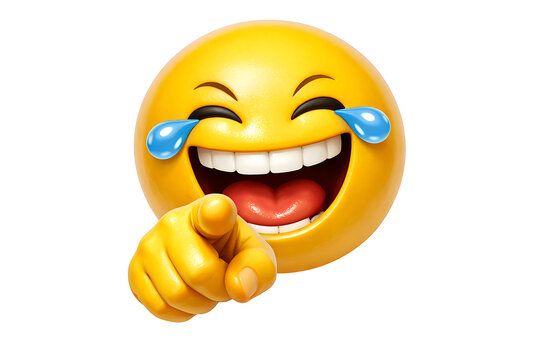 Funny Laughing Emoji with Tears of Joy 3D Illustration