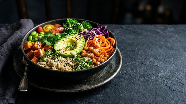 budha bowl healthy food plant based ai generated