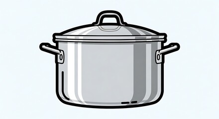 Cooking pot with lid and handles.