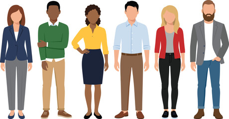 Obraz premium Diverse professional group of corporate business people standing together in office attire for teamwork and multicultural workplace community concept