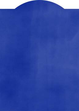 ラピスラズリ風水彩テクスチャのアーチ型フレーム背景素材 / Arched watercolor texture frame in lapis lazuli blue