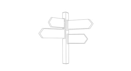Directional Sign Post with Multiple Arrows. © Art Sof galery photo