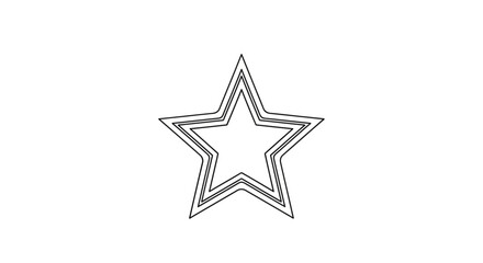 Fototapeta premium Outlined Star Shape Icon Symbol.