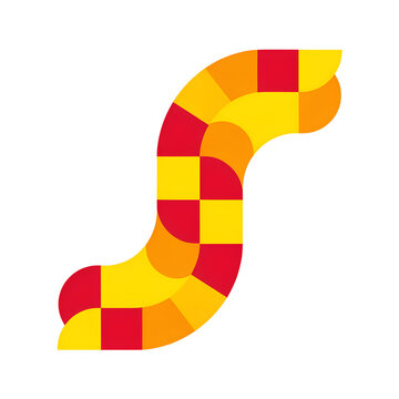 Graphic design with curved lines resembling a worm.