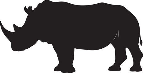 Black silhouette of a rhinoceros vector © Sabit