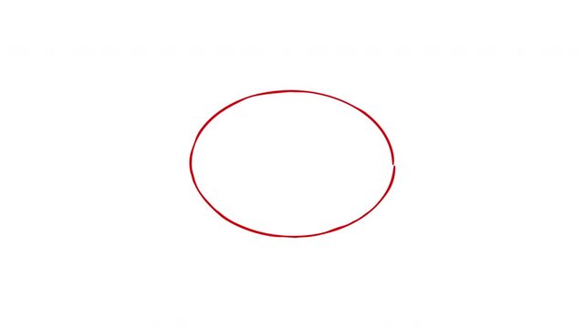 red thin hand drawn circle animation