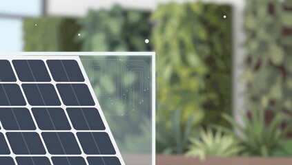 Fototapeta premium Solar Panel Technology with Integrated Circuitry