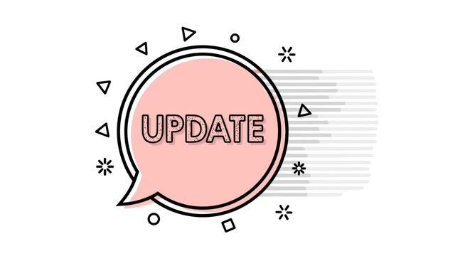 Speech bubble with update text 1.