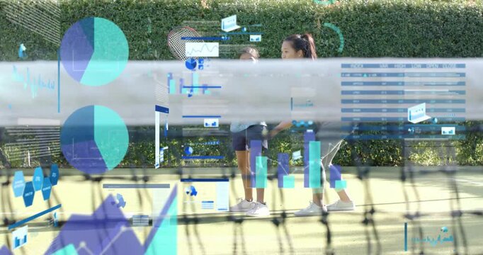 Vertical video: Coach guiding tennis grip, tossing ball, child practicing forehands gaining skill