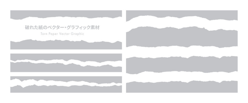 破れた紙のベクター・グラフィック素材（Grey）