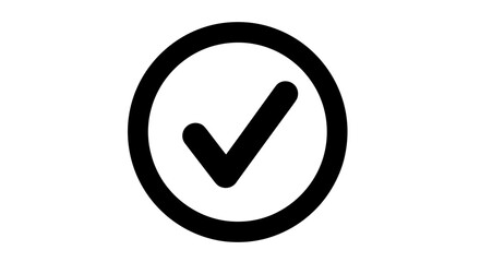 Black checkmark in a circle symbol. © Hani