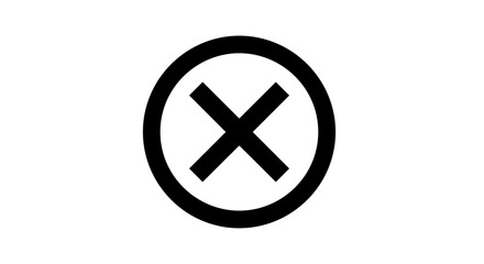 Obraz premium Black circle with cross symbol.