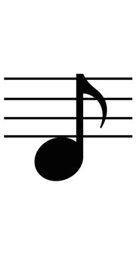 Black eighth note musical symbol.
