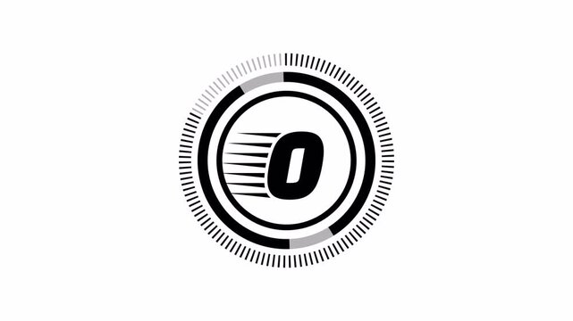 5 Second Countdown Timer Animation with Circular Progress Bar and Bold Numeric Digits on Transparent Background transparent background alpha channel