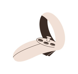 Flat vr joystick game icon with trendy y2k look. Controller serves as a modern gadget for gamer or player. Versatile for video game and gamepad visuals in digital entertainment. © moonnoon