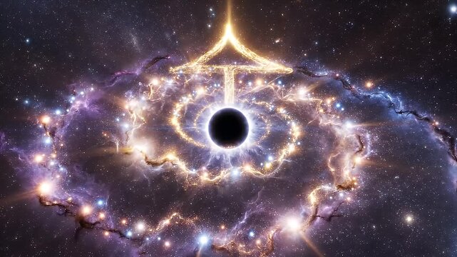 Black Hole in Space with Stars.
