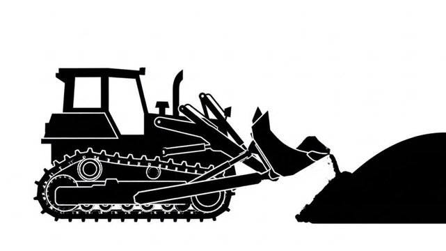 Minimal vector animation of heavy equipment