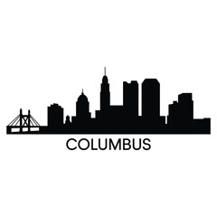 Obraz premium A striking black silhouette of the columbus ohio skyline
