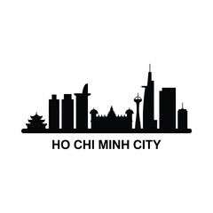 Obraz premium Ho Chi Minh City skyline silhouette with prominent landmark buildings