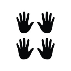 Obraz premium Four black hand silhouettes arranged in a symmetrical grid pattern