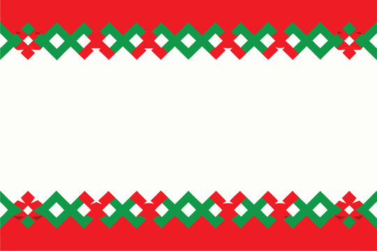 A white rectangle with green and red borders isolated on transparent background, Vector
