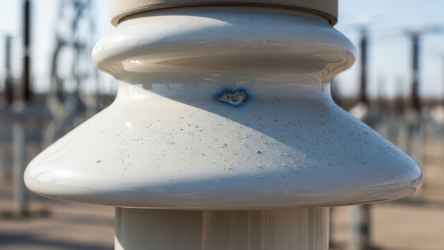 Close-up of Ceramic Electrical Insulator.