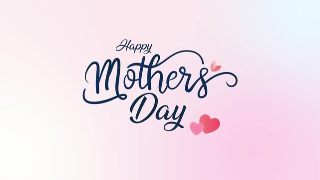 happy mothers day lettering with hearts love
