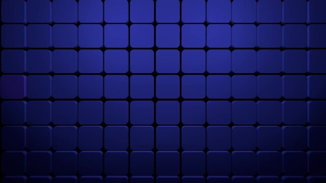 Loop 3d animation ball of tiles that go to the side and allow the sphere of gold and silver to fall to the bottom. Abstract background, motion design.