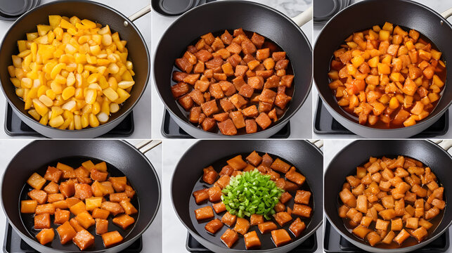 The process of marinating the Northeastern Chinese specialty, sweet and sour pork