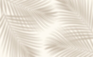 Obraz premium Minimalist Blurred background with strong palm leaf shadow pattern on a light wall 