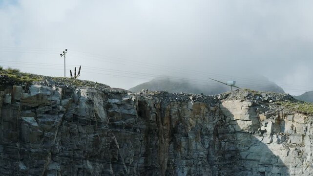 Static shot of a quarry wall on the Isle of Harris, part of the Outer Hebrides.