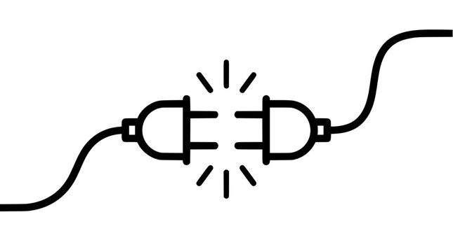 Disconnected electric plugs icon