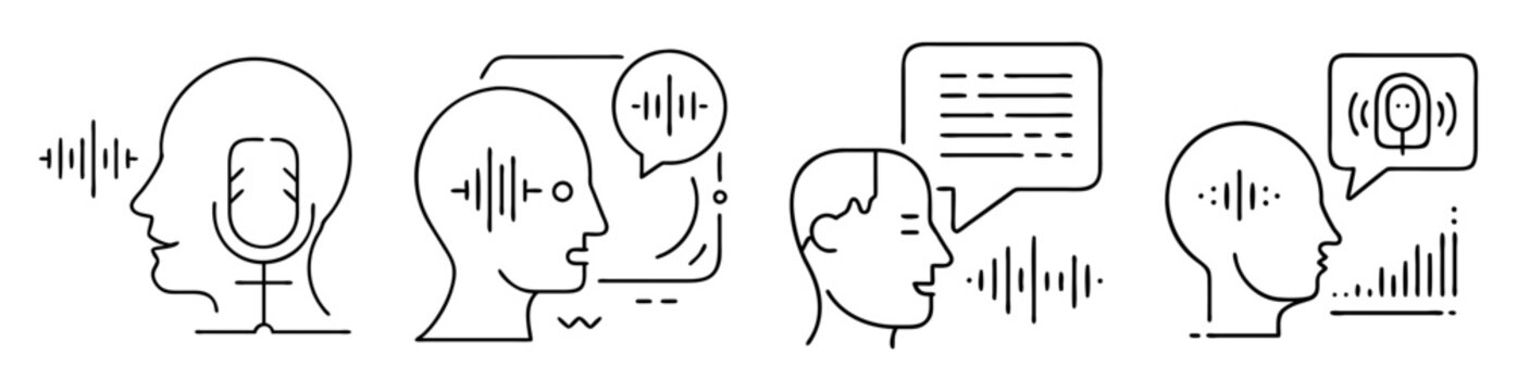 Conceptual Illustration of Speech Recognition, Voice Analytics, and Natural Language Processing