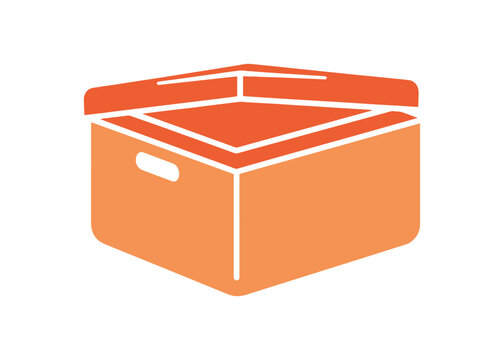 Minimalist styrofoam container icon with a modern design.