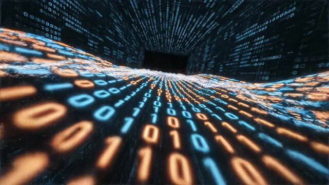 Binary code digital wave tunnel