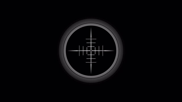 Sniper Scope Target Reticle for Rifle Optical Sight with Rotating Crosshairs on Transparent Background transparent background alpha channel