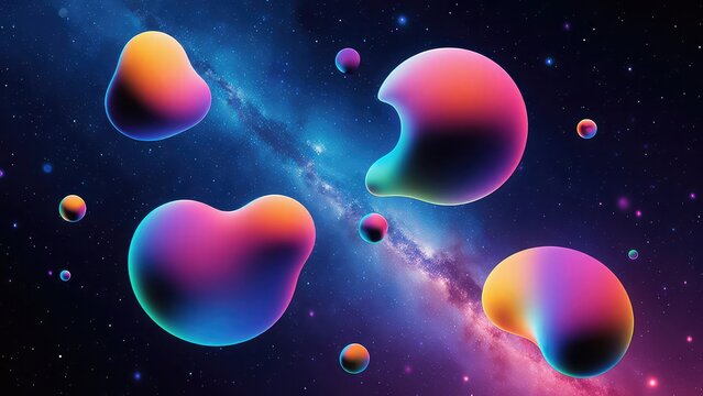 Vibrant 3D pac-man ghosts floating in space with colorful gradient effect for digital art, game design, and animation projects to enhance visual creativity and engagement