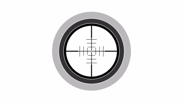 Sniper Scope Target Icon Animation with Alpha Channel for Military Tactical Overlays transparent background alpha channel