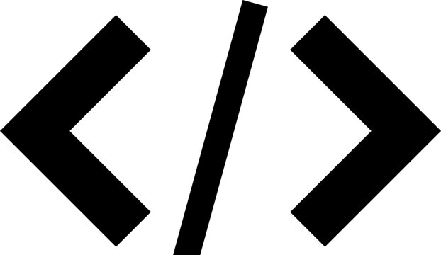 Code symbol representing programming and development.