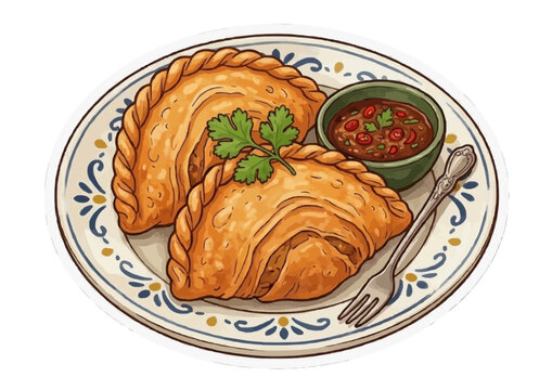 Traditional Karipap Curry Puff with Crispy Pastry and Savory Potato Filling &ndash; Popular Southeast Asian Snack