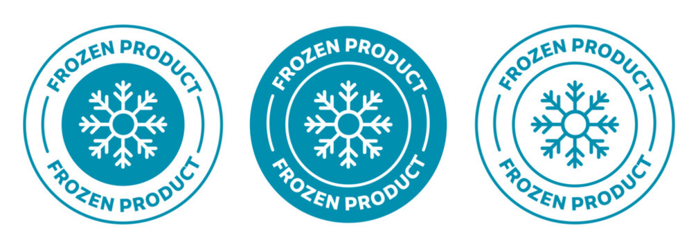Keep Cool icon - frozen product round isolated Badge on transparent background. Keep frozen instruction.
