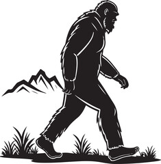 Fototapeta premium Bigfoot Silhouette Black Vector Icon Minimal Modern Design Clean Cut Professional Stock Illustration With Transparent Background For Branding Crafting Logos