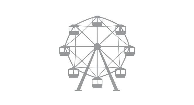 Vector illustration detailed colorful Ferris wheel with gondolas on white background for infographic use