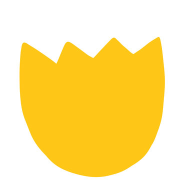 Hand Drawn Easter Elements Cute yellow egg