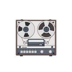 Fototapeta premium Vintage Silver Dual Cassette Player Isolated on Transparent Background for Retro Music