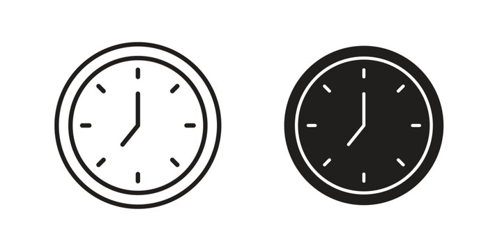 Clock seven icon for web and mobile app. Vector icons