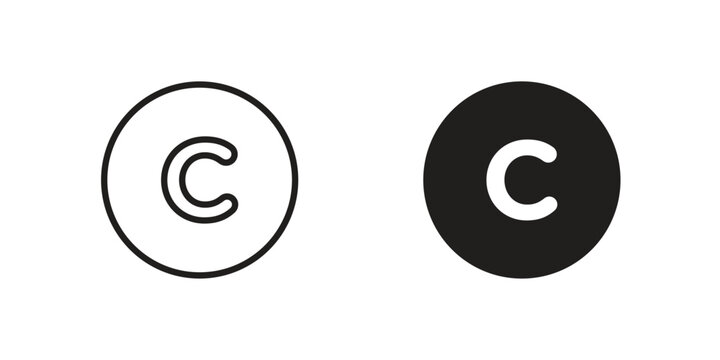 Copyright icon for web and mobile app. Vector icons