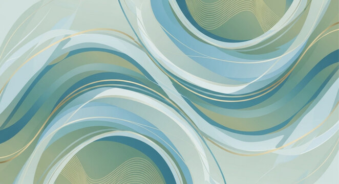 Abstract Swirls of Blue and Green Paint.
